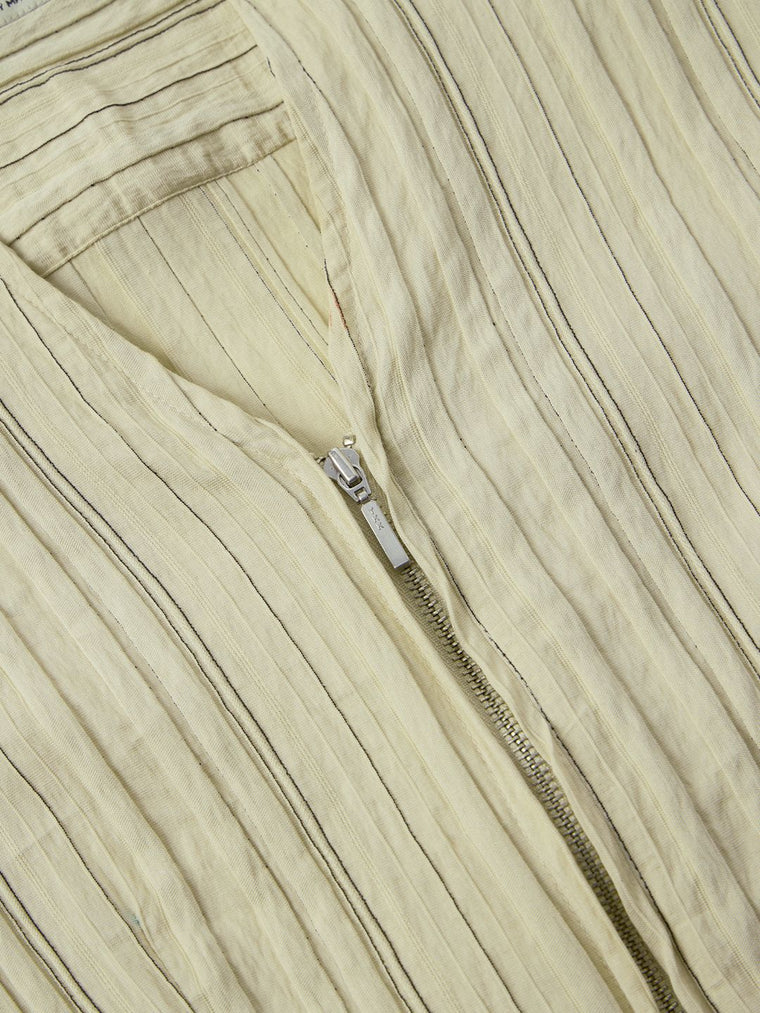 Tailored Zipper Shirt: Cream Women Fitted Shirts