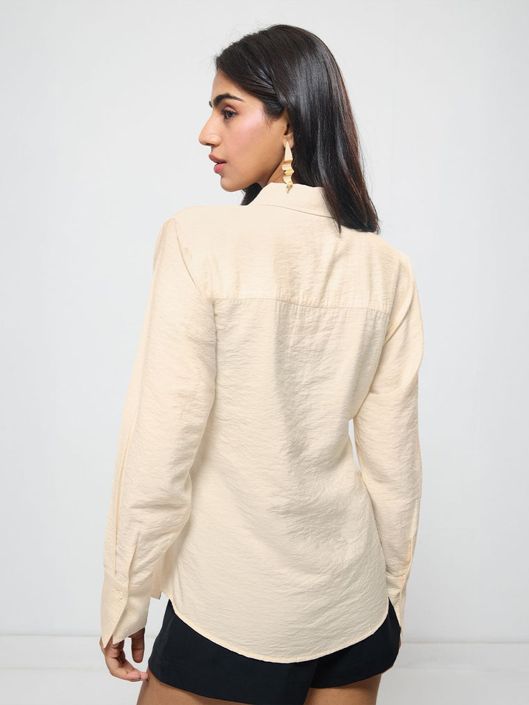 Buckle Shirt: Taupe Women Regular Shirts