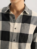 Cotton Linen Checks: Carbon Cotton Linen Shirts