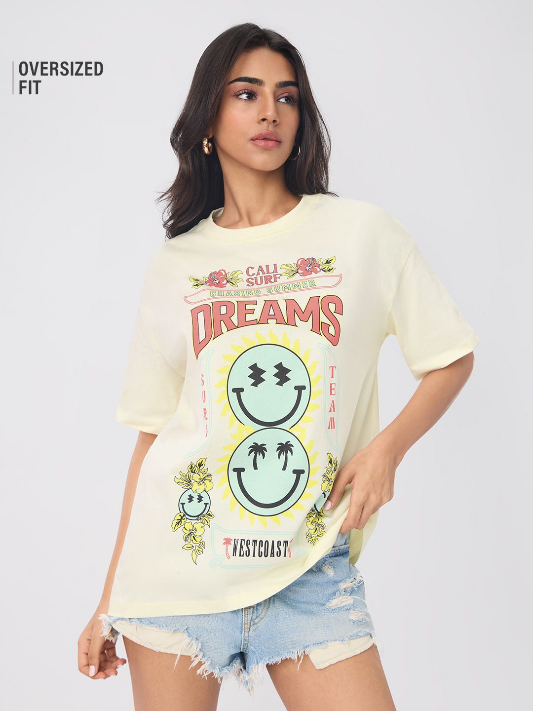 S.W.SMILEY: Surf Dreams Women Oversized T-Shirts
