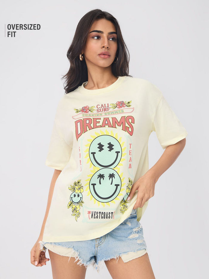 S.W.SMILEY: Surf Dreams Women Oversized T-Shirts