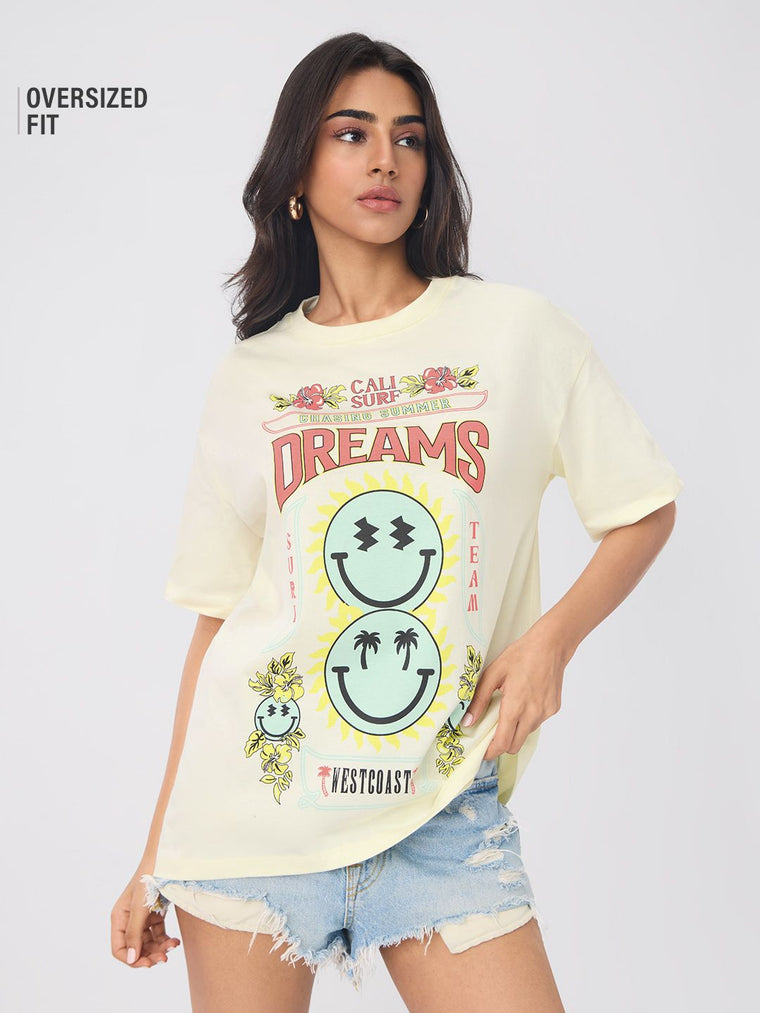 S.W.SMILEY: Surf Dreams Women Oversized T-Shirts