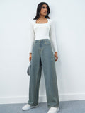Relaxed Straight-Fit Denim: Sapphire Women Straight Denims