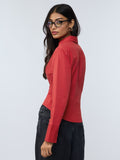 Corset Shirt: Cherry Red Women Fitted Shirts