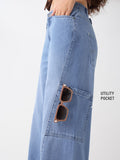 Relaxed Straight-Fit Denim: Ether Blue Women Straight Denims