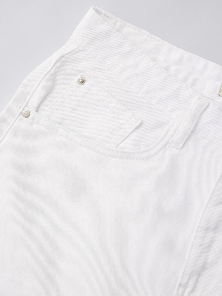 Denim Bermuda: Pearl White Women Denim Bermuda Shorts