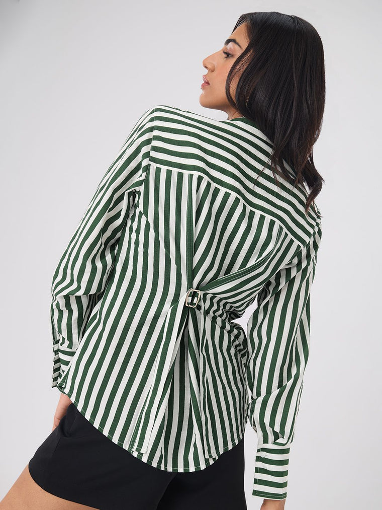 Textured Shirt: Pine Women Regular Shirts