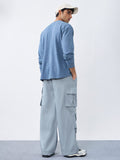 Parachute Pants: Dusty Sky Blue Men Parachute Pants