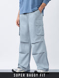 Parachute Pants: Dusty Sky Blue Men Parachute Pants