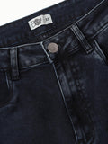 Baggy-Fit Denim: Black Stone Men Cargo Jeans