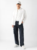 Baggy-Fit Denim: Black Stone Men Cargo Jeans