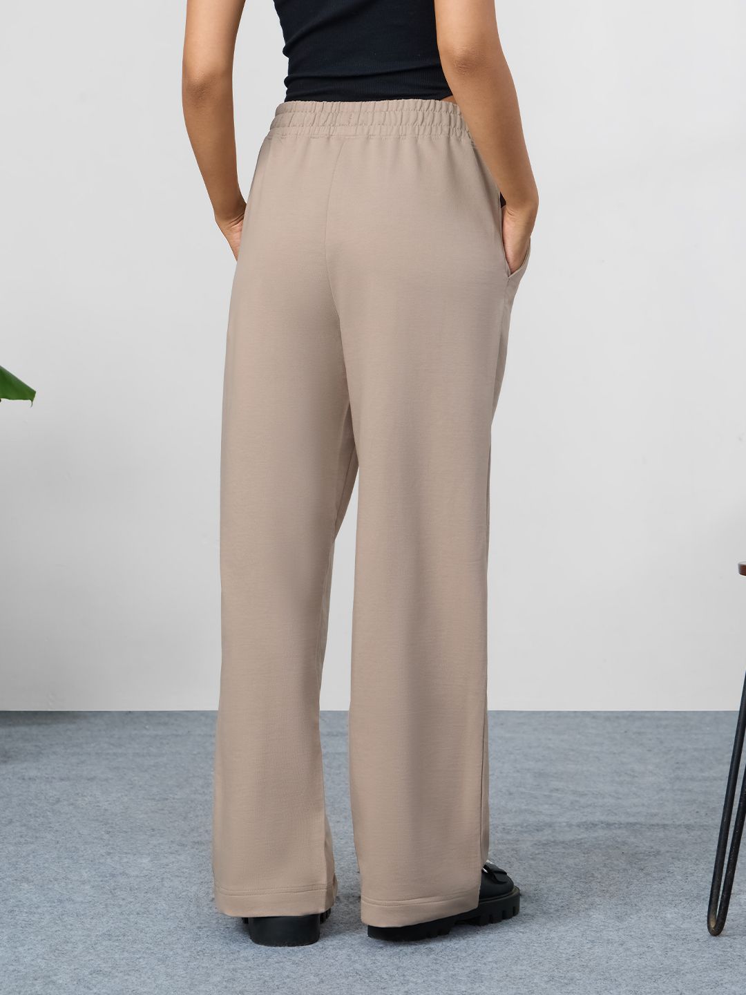 Core Solid Joggers: Biscuit Brown Women Straight Joggers