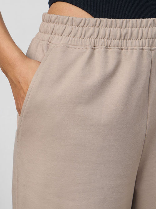 Core Solid Joggers: Biscuit Brown Women Straight Joggers