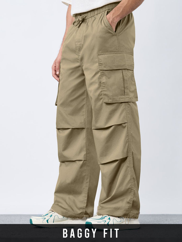 Parachute Pants: Oatmilk Men Parachute Pants