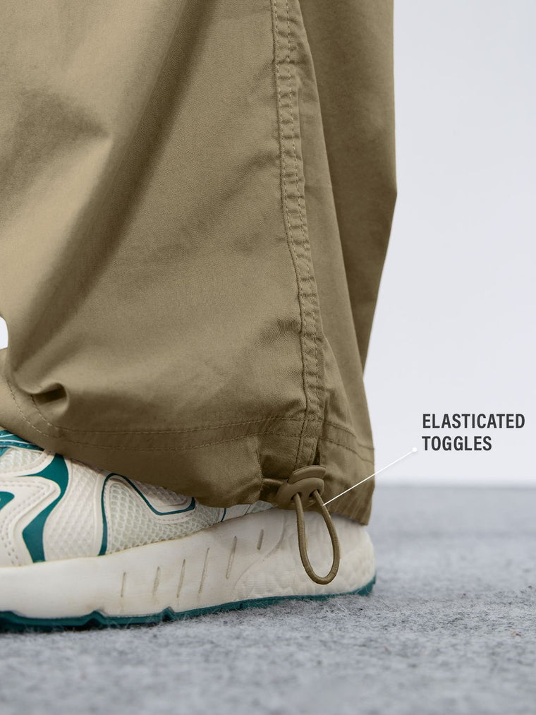 Parachute Pants: Oatmilk Men Parachute Pants