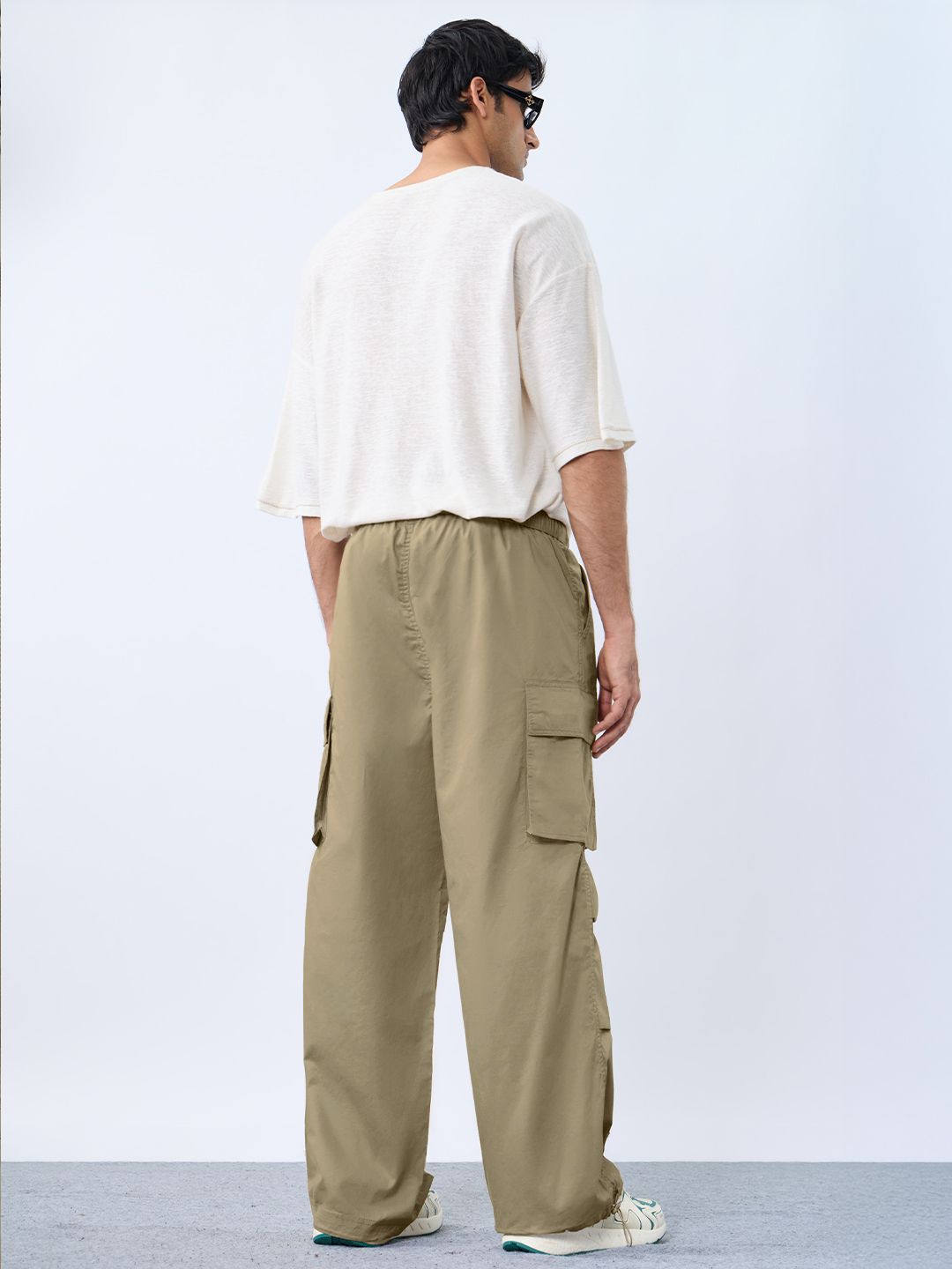 Parachute Pants: Oatmilk Men Parachute Pants