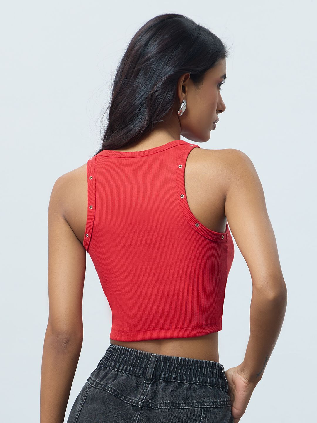 Ribbed Tank Top: Lucky Cat Women Knit Tops