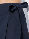 Cotton Linen Skorts: Navy Women Skorts