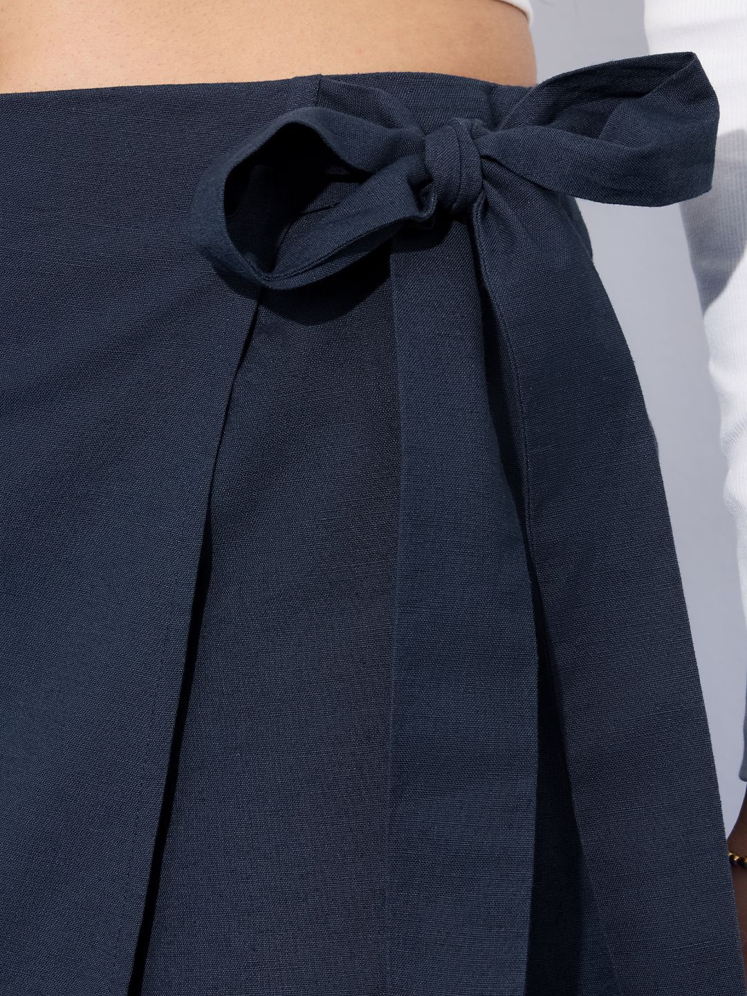 Cotton Linen Skorts: Navy Women Skorts