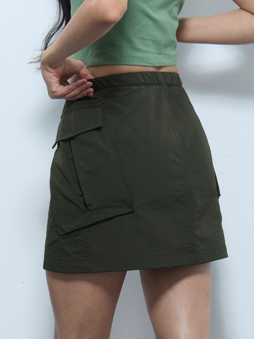 Parachute Skirt: Hunter Green Women Skirts
