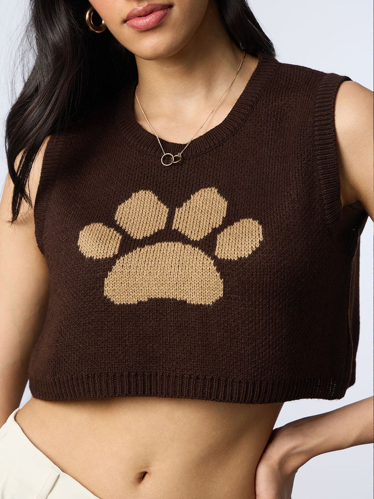 Knitted Top: Paw Power Women Knit Tops