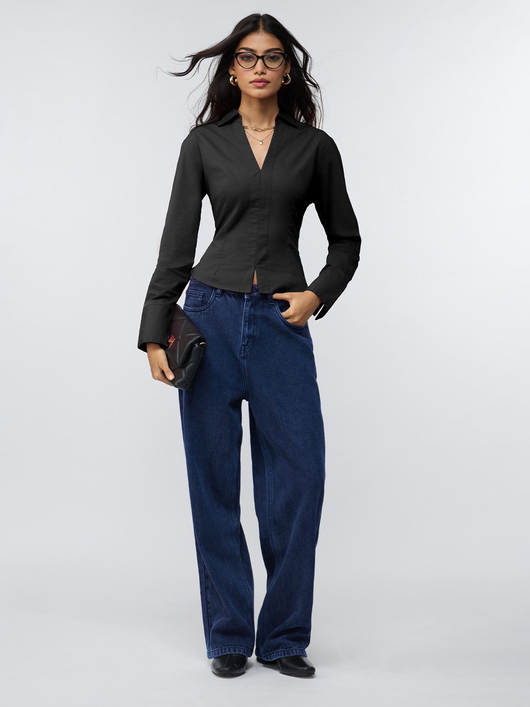 Corset Shirt: Onyx Women Fitted Shirts