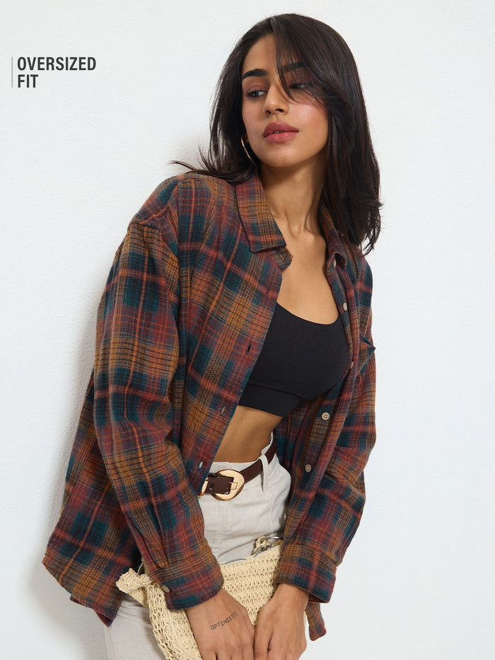 Plaid Shacket: Prismark Women Shackets