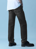 Classic Slim Fit Jeans: Charcoal Grey Men Classic Slim Fit Jeans
