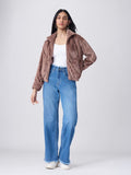 Textured Jacket: Dusky Rose Women Oversized Jackets