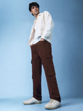 Solids: Decadent Chocolate (Straight Fit) Men Cargo Jeans