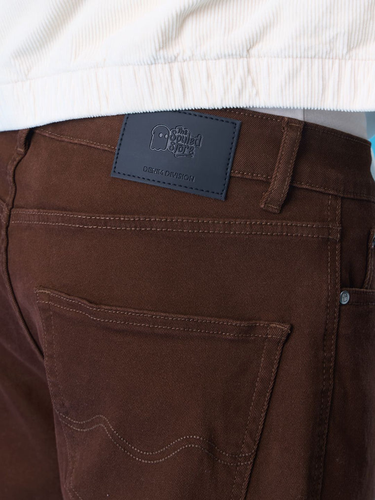 Solids: Decadent Chocolate (Straight Fit) Men Cargo Jeans