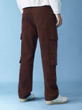 Solids: Decadent Chocolate (Straight Fit) Men Cargo Jeans