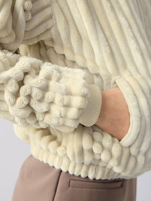 Textured Jacket: Almond Women Oversized Jackets