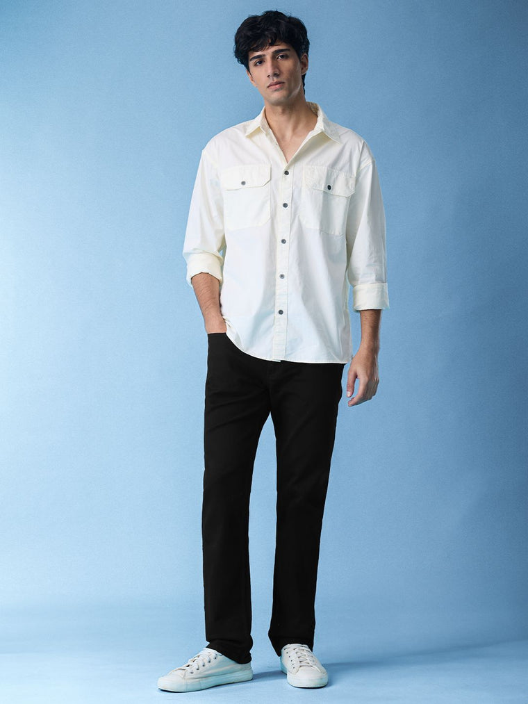 Classic Slim Fit Jeans: Timeless Black Men Classic Slim Fit Jeans
