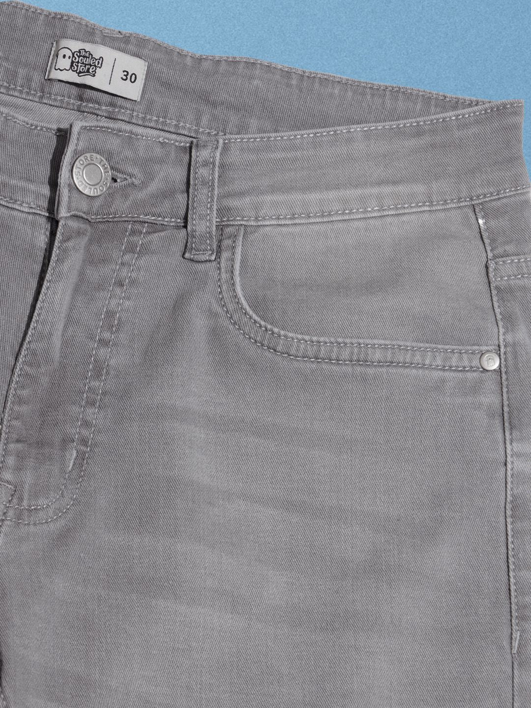 Denim: Smoke Grey Men Classic Slim Fit Jeans