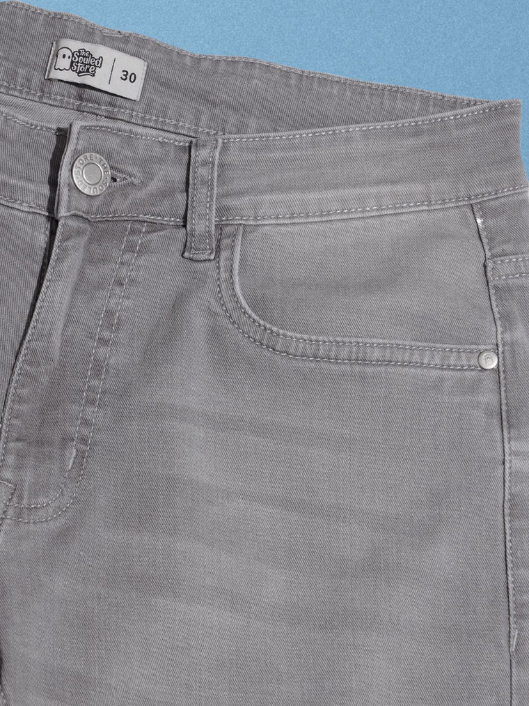 Denim: Smoke Grey Men Classic Slim Fit Jeans