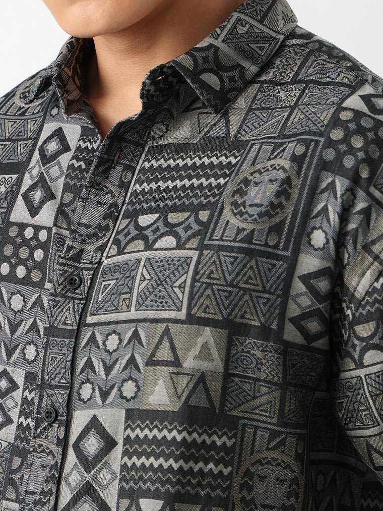 Jacquard: Tribal Tales Oversized Shirts