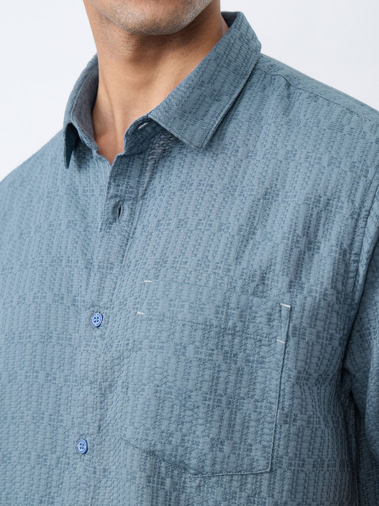 Textured Shirt: Arctic Ice Men Textured Shirts