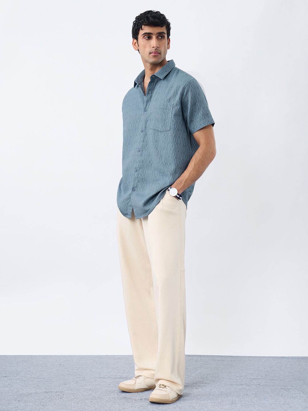 Textured Shirt: Arctic Ice Men Textured Shirts