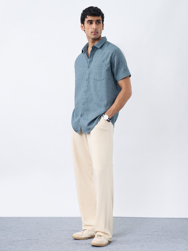Textured Shirt: Arctic Ice Men Textured Shirts