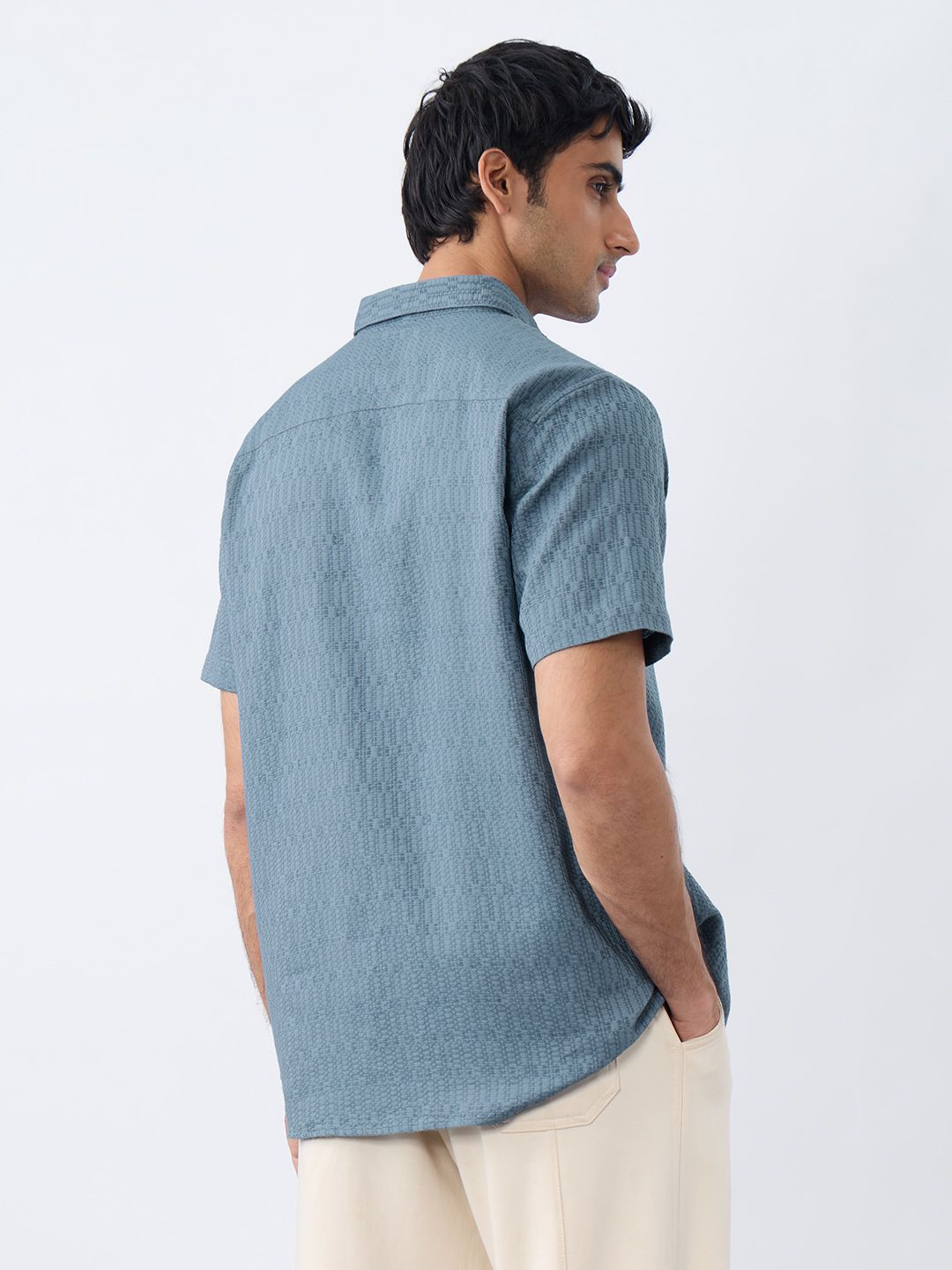 Textured Shirt: Arctic Ice Men Textured Shirts