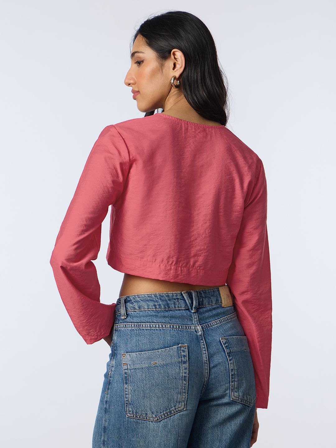 Crop-Top: Vivid Fuchsia Women Fashion Tops