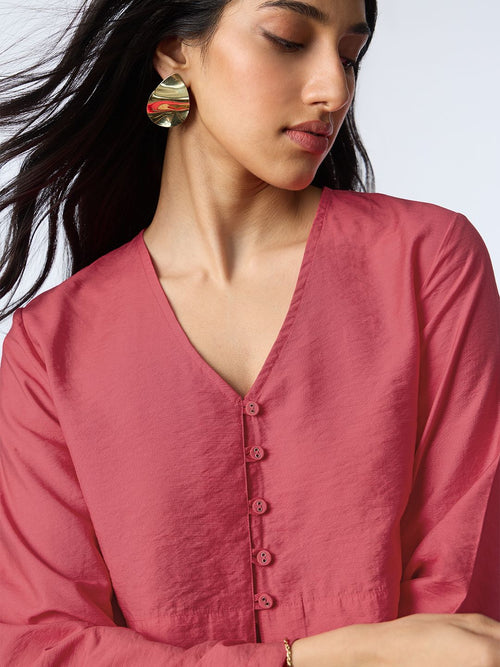 Crop-Top: Vivid Fuchsia Women Fashion Tops