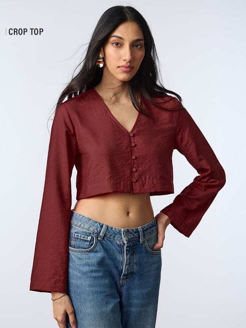 Crop Top: Mahogany Women Fashion Tops