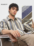 Stripes: Blue Dune Men Textured Shirts