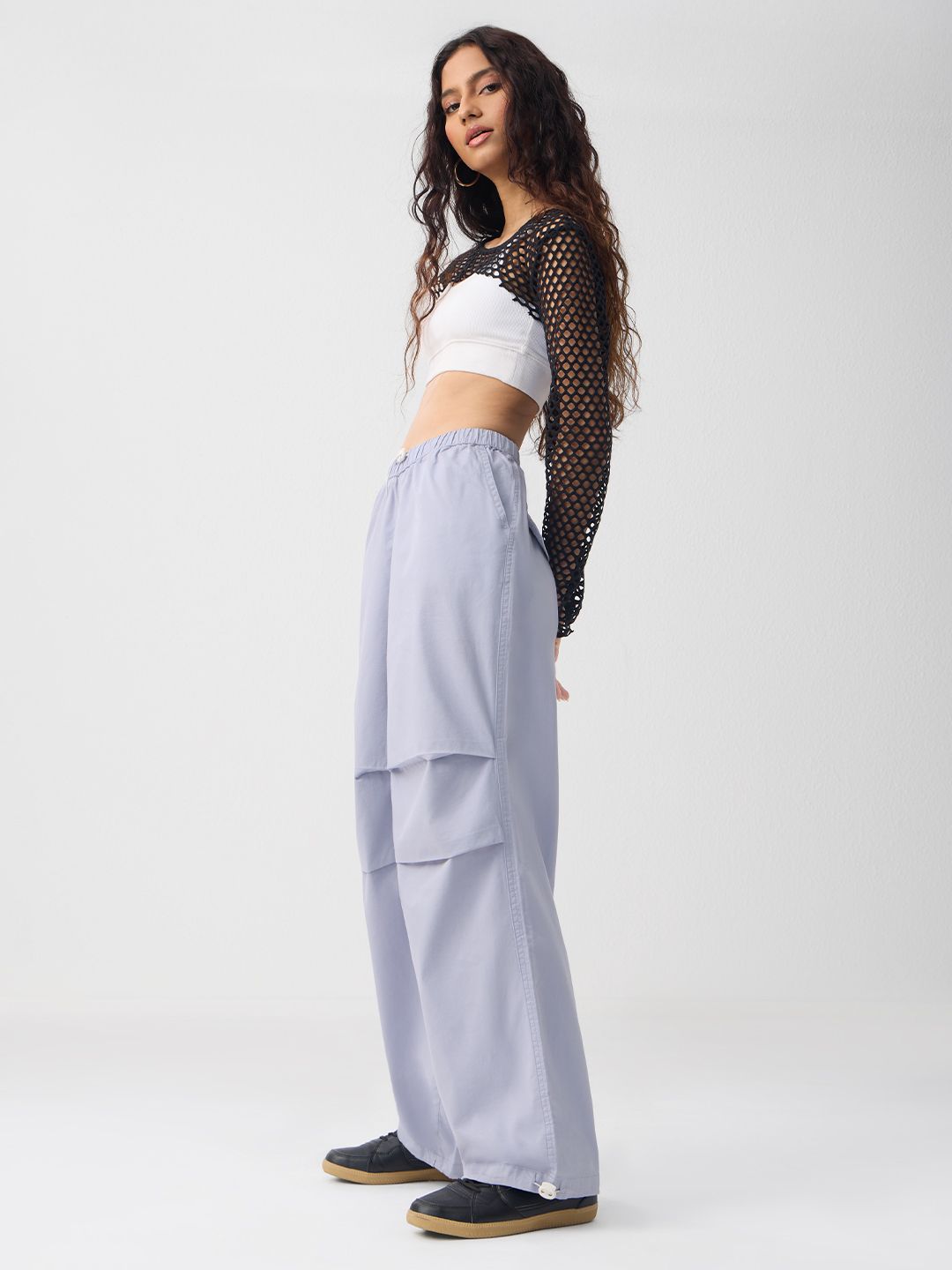Parachute Pants: Light Purple Women Baggy Pants