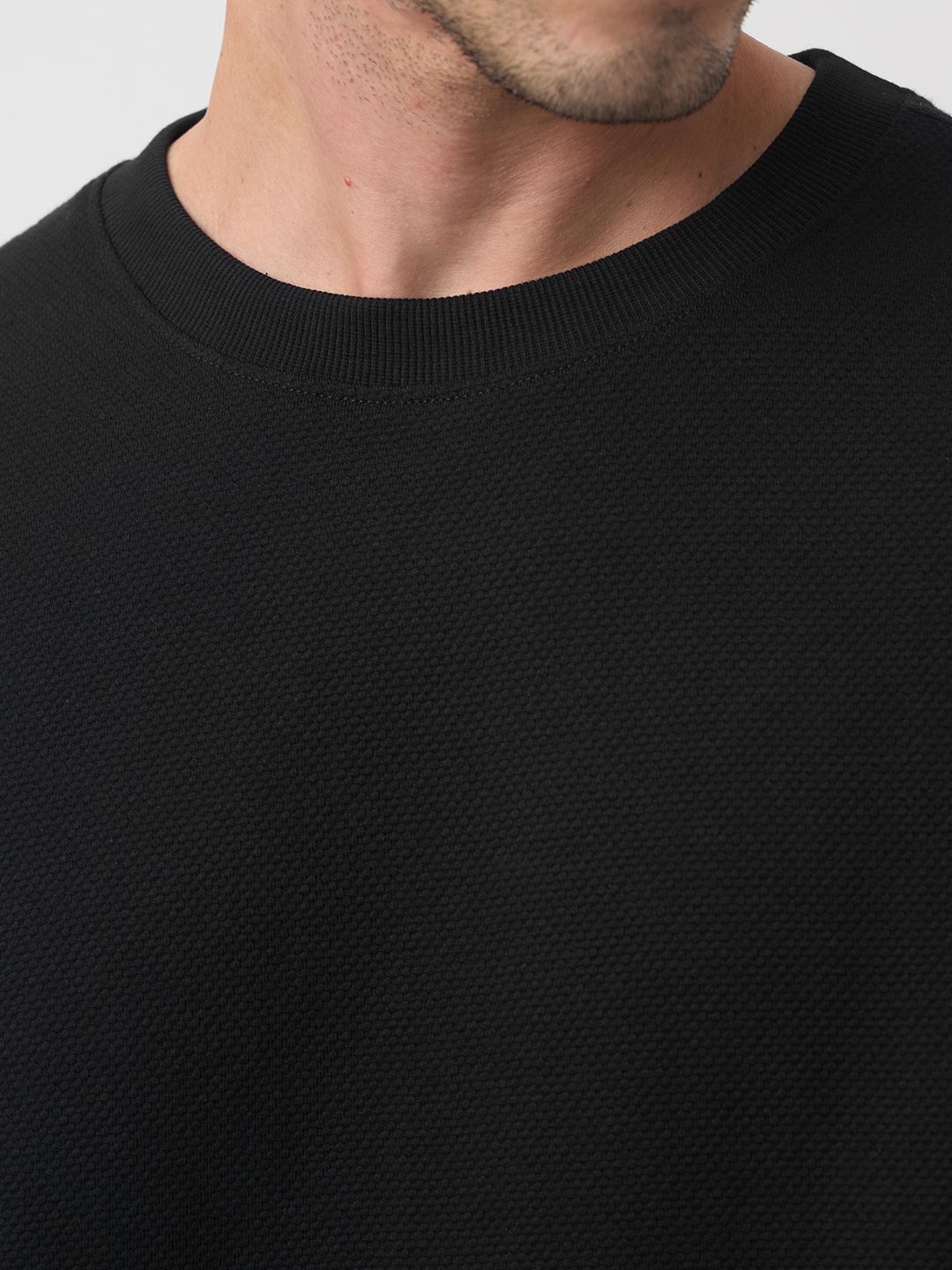 Popcorn Texture: Caviar Oversized T-Shirts