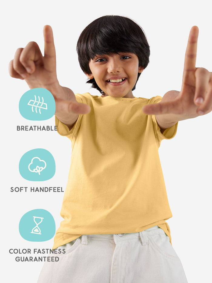 Solids: Butter Young Boys Cotton T-Shirts (8-14 Yrs)