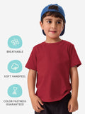 Solids: Red Boys Cotton T-Shirts (2-8 Yrs)