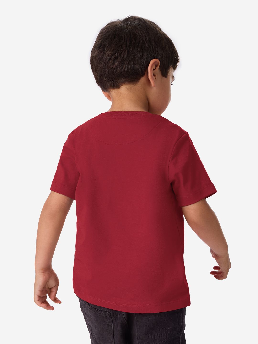 Solids: Red Boys Cotton T-Shirts (2-8 Yrs)
